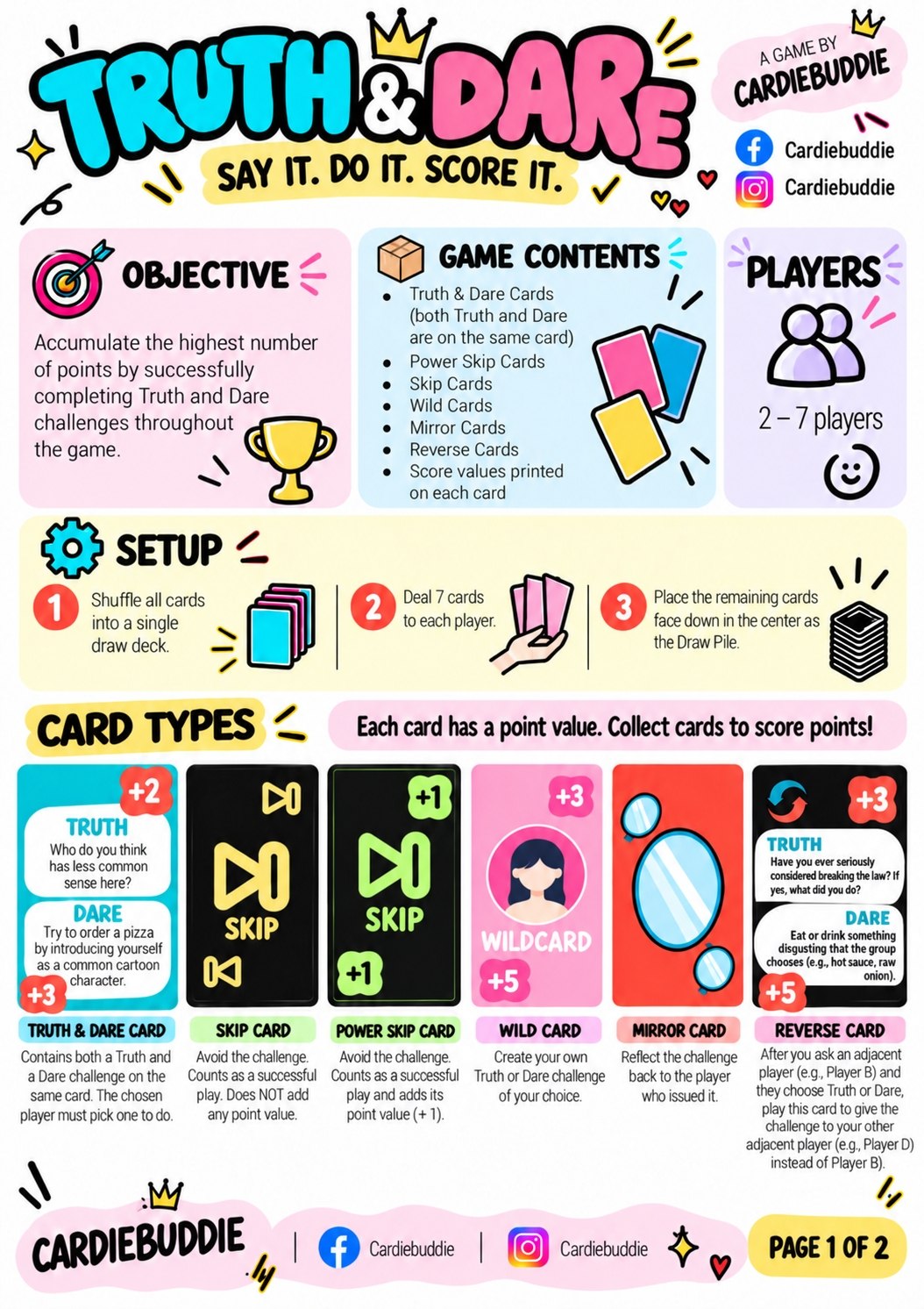 Cardiebuddie Rulebook Page 1